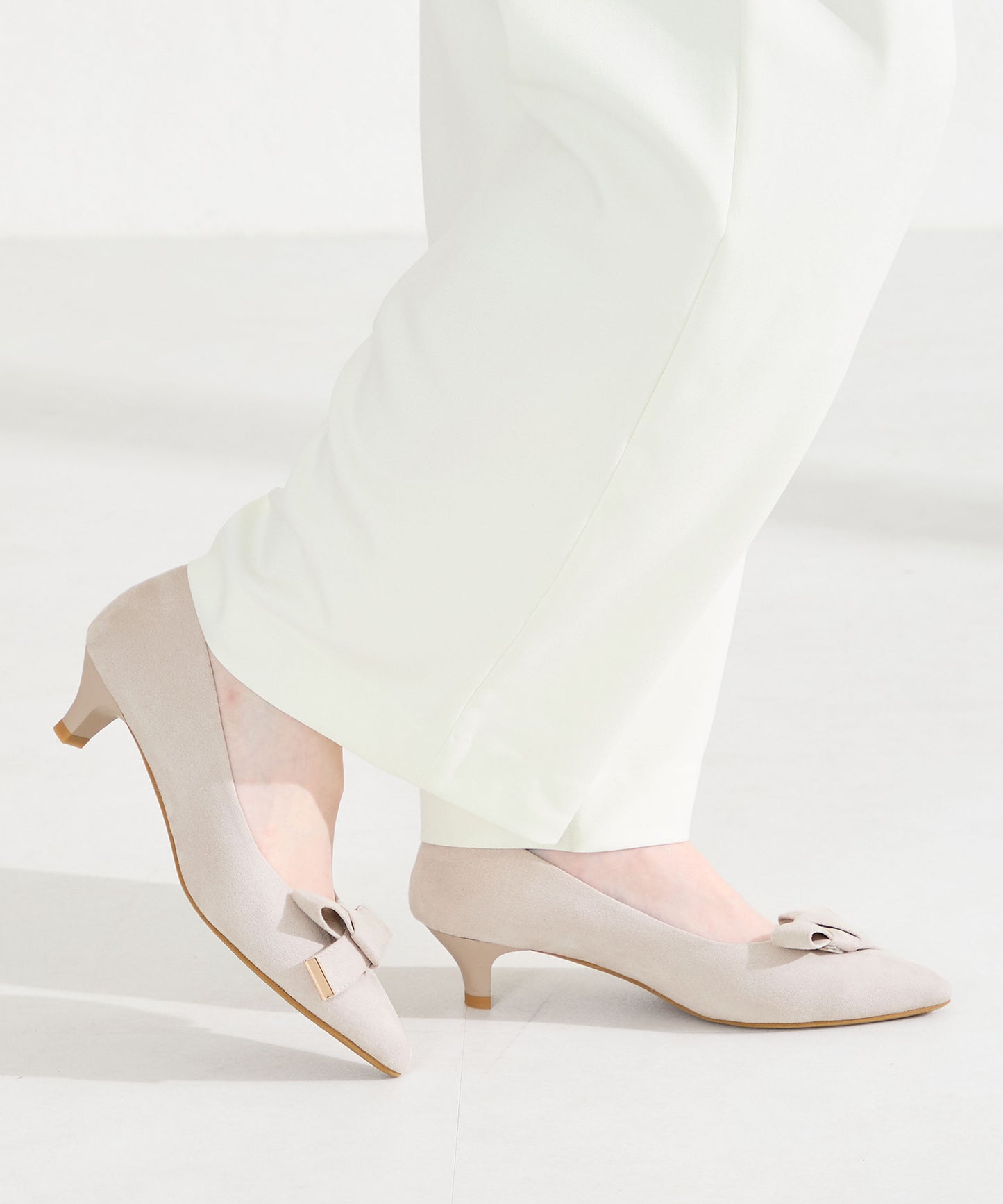 2wayリボンミドルヒールパンプス/62108