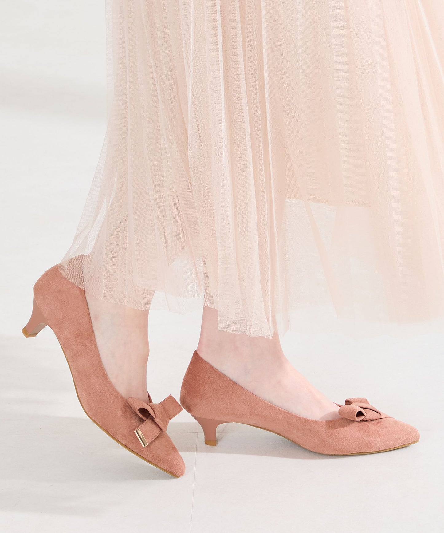 2wayリボンミドルヒールパンプス/62108