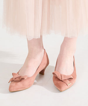 2wayリボンミドルヒールパンプス/62108