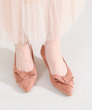 2wayリボンミドルヒールパンプス/62108