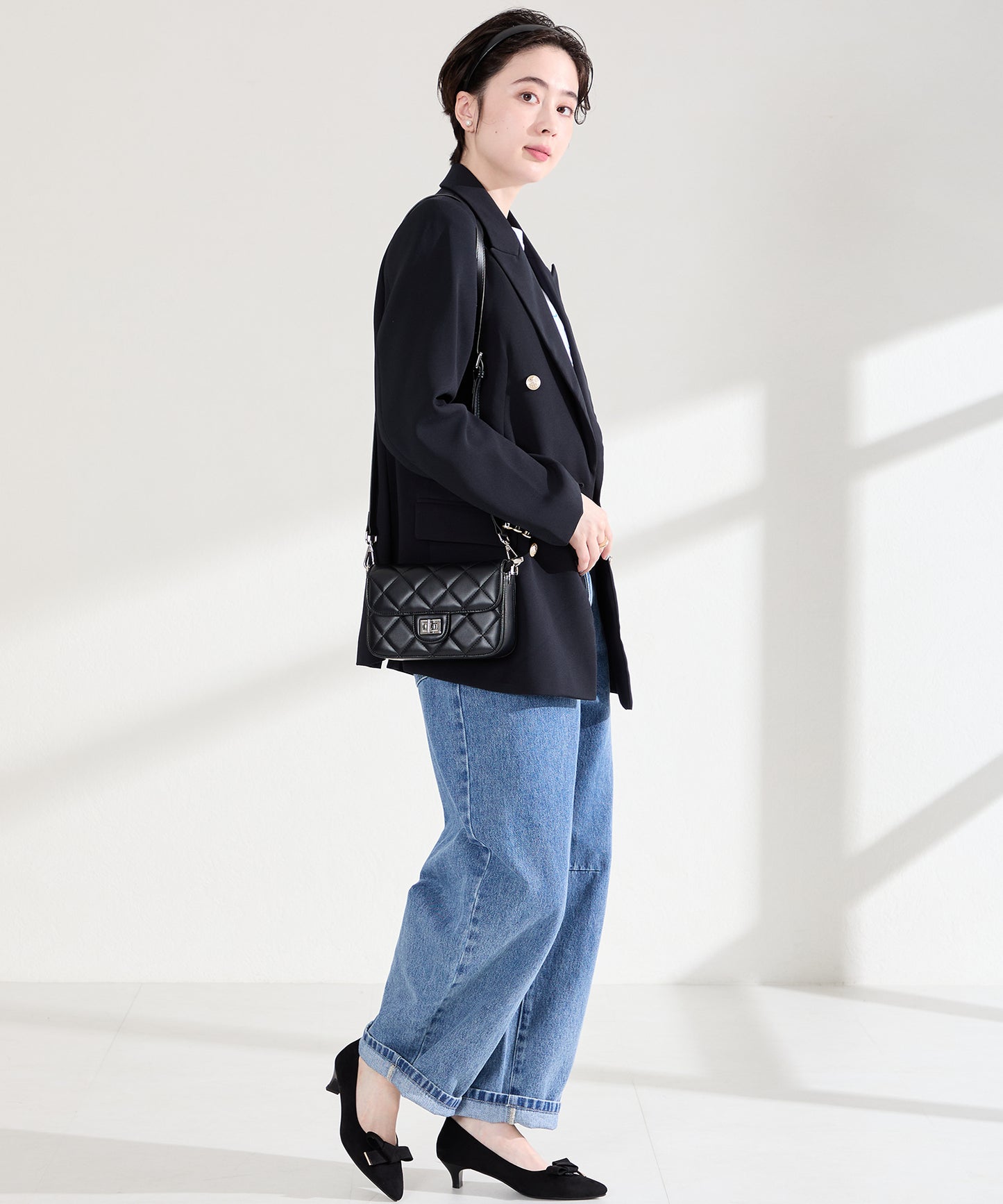 2wayリボンミドルヒールパンプス/62108