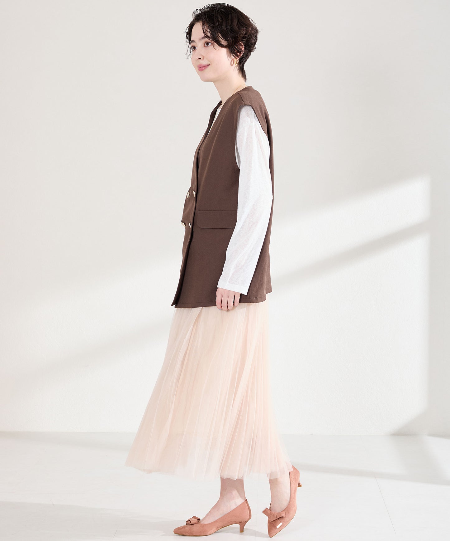 2wayリボンミドルヒールパンプス/62108