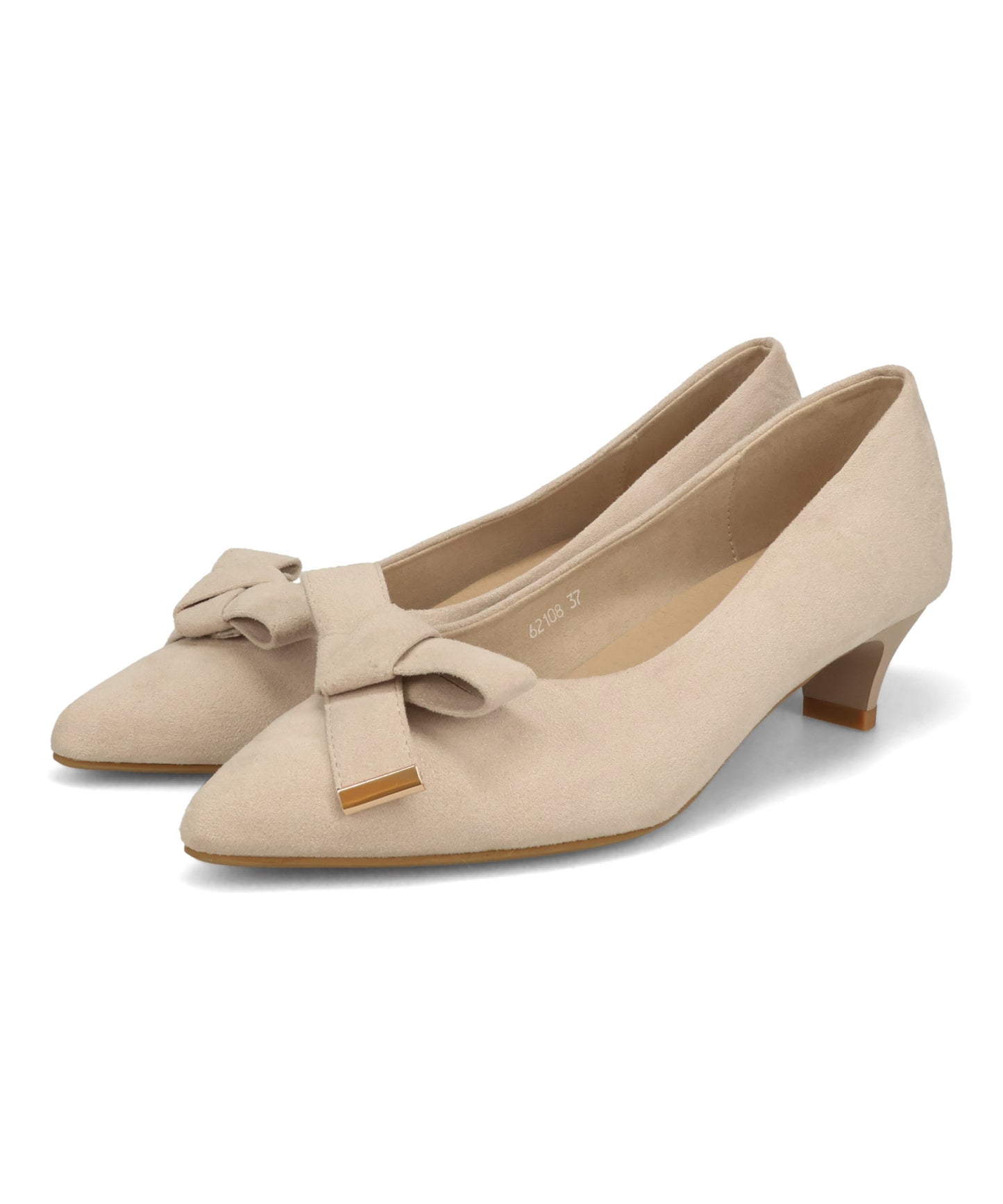 2wayリボンミドルヒールパンプス/62108