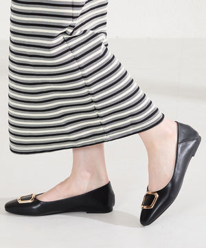 ゴールドモチーフフラットパンプス/62109