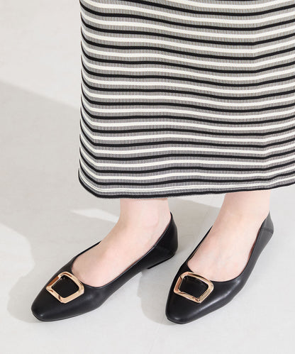 ゴールドモチーフフラットパンプス/62109