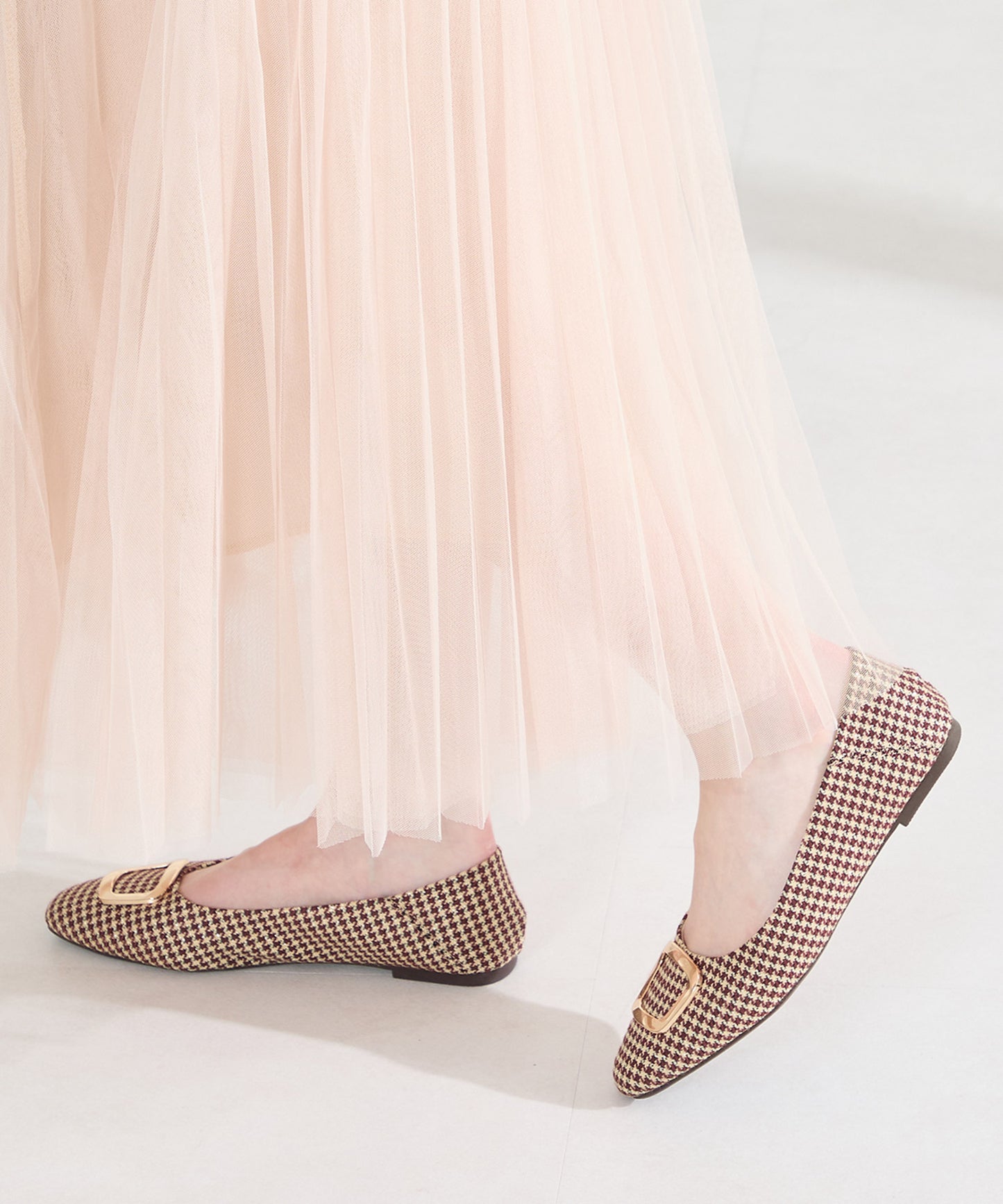 ゴールドモチーフフラットパンプス/62109