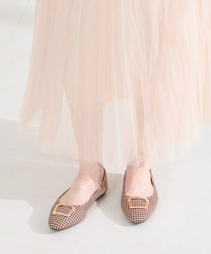 ゴールドモチーフフラットパンプス/62109