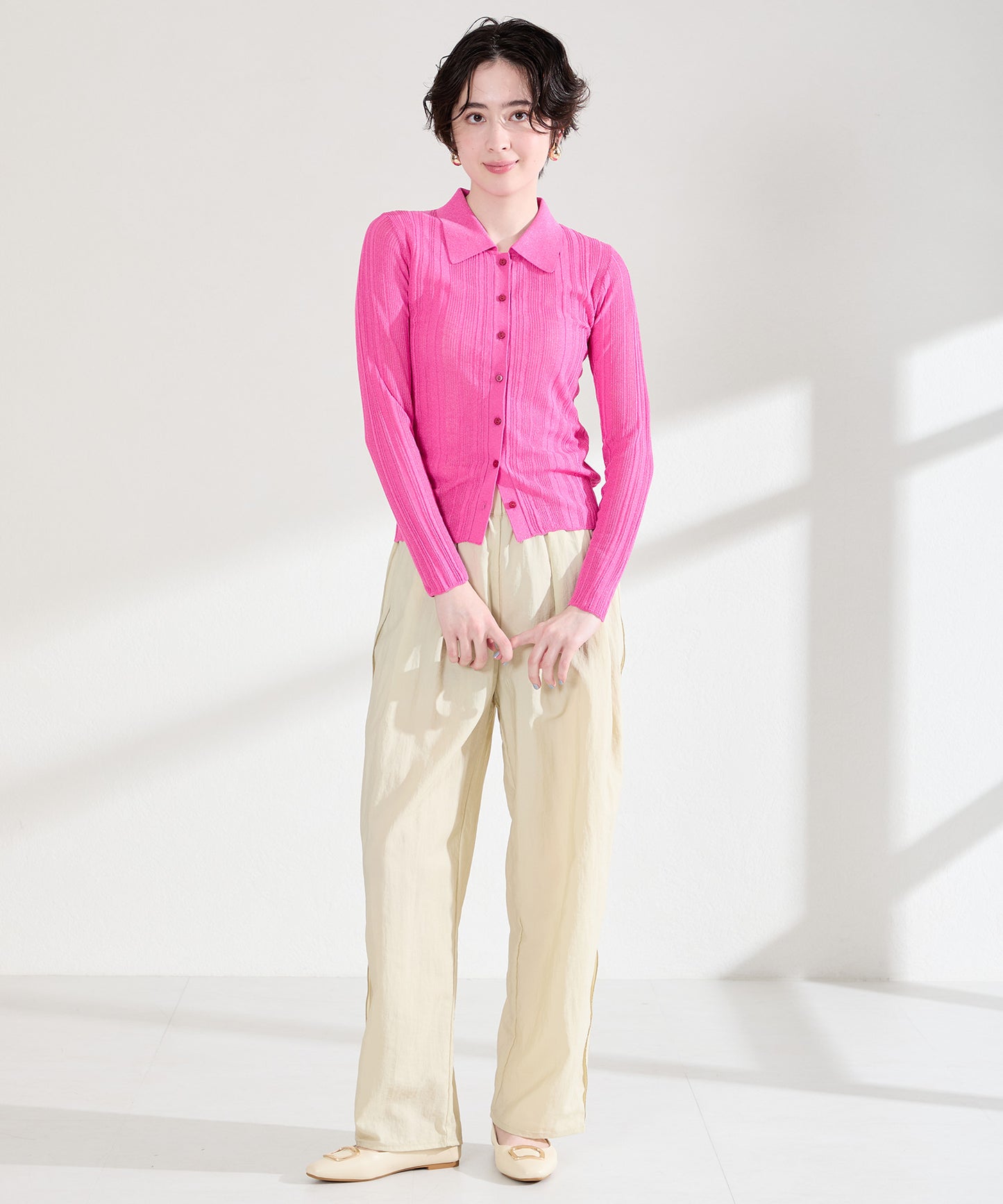 ゴールドモチーフフラットパンプス/62109