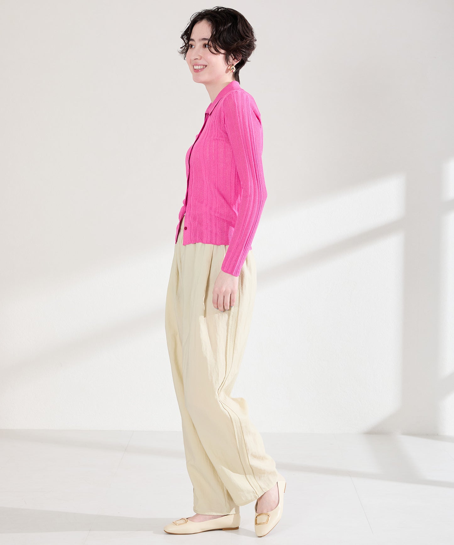 ゴールドモチーフフラットパンプス/62109