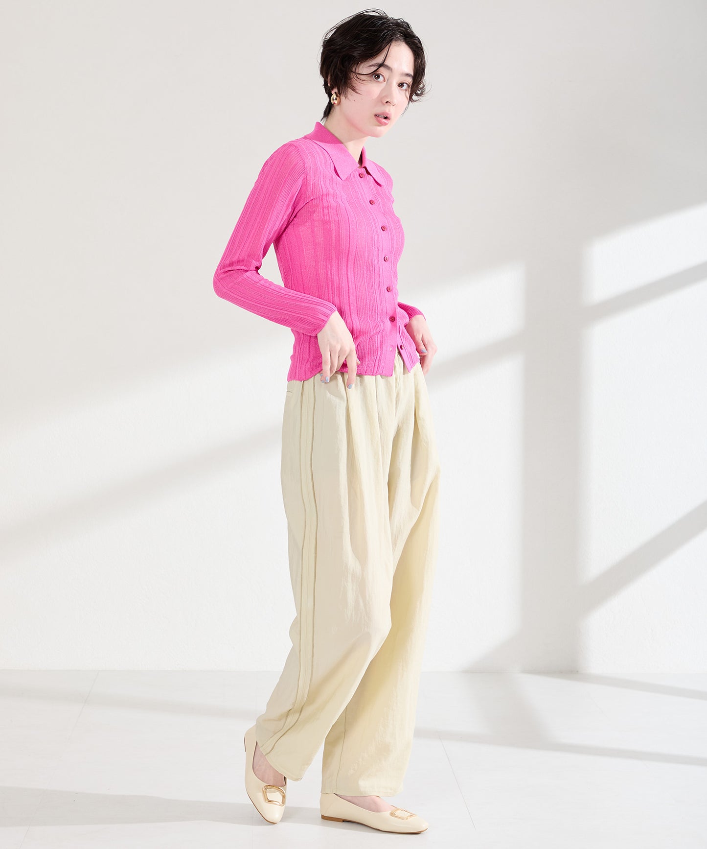 ゴールドモチーフフラットパンプス/62109