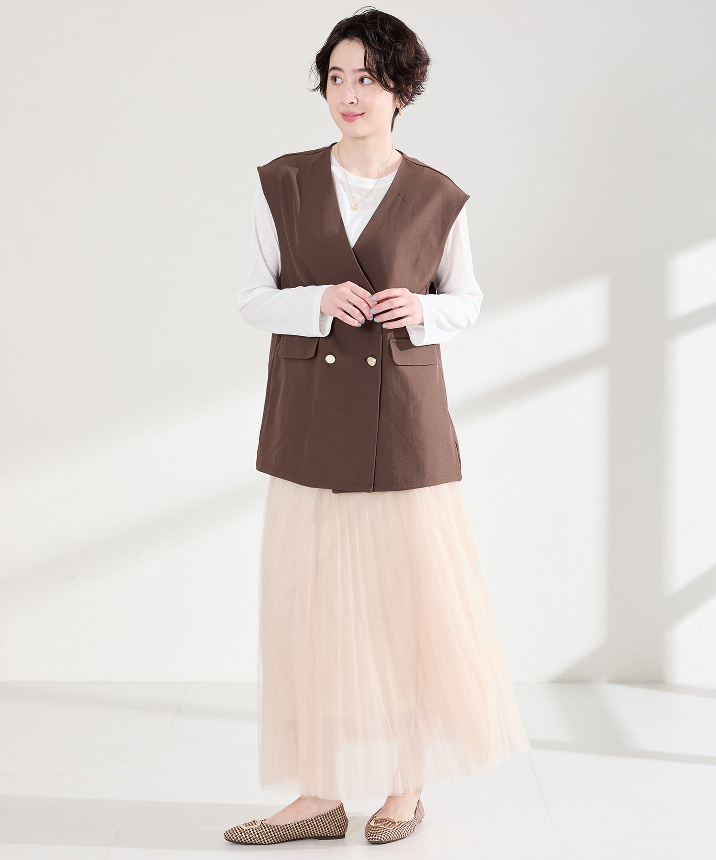 ゴールドモチーフフラットパンプス/62109