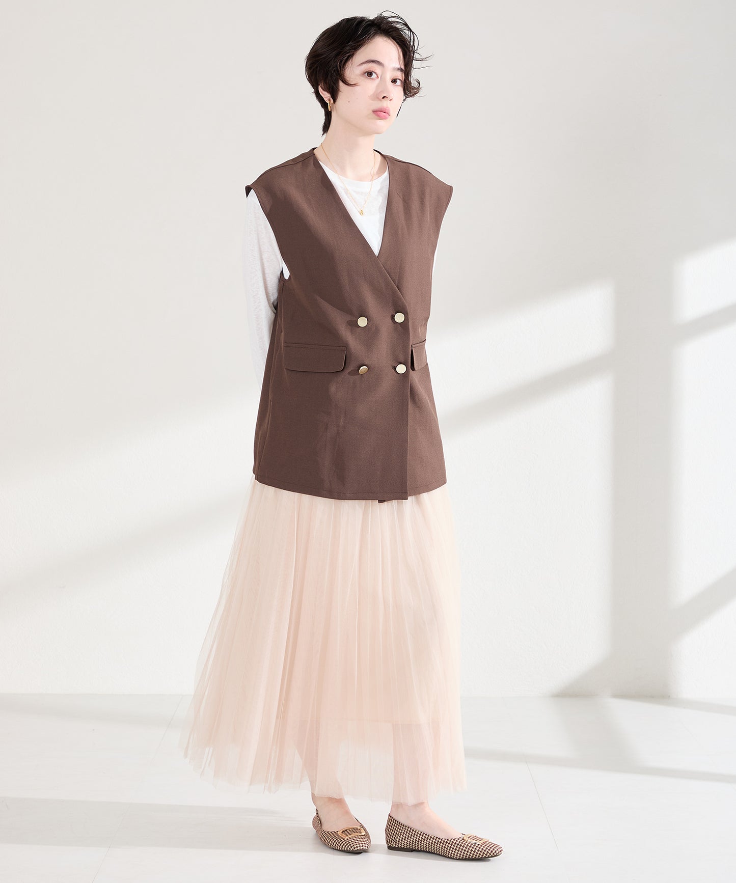 ゴールドモチーフフラットパンプス/62109