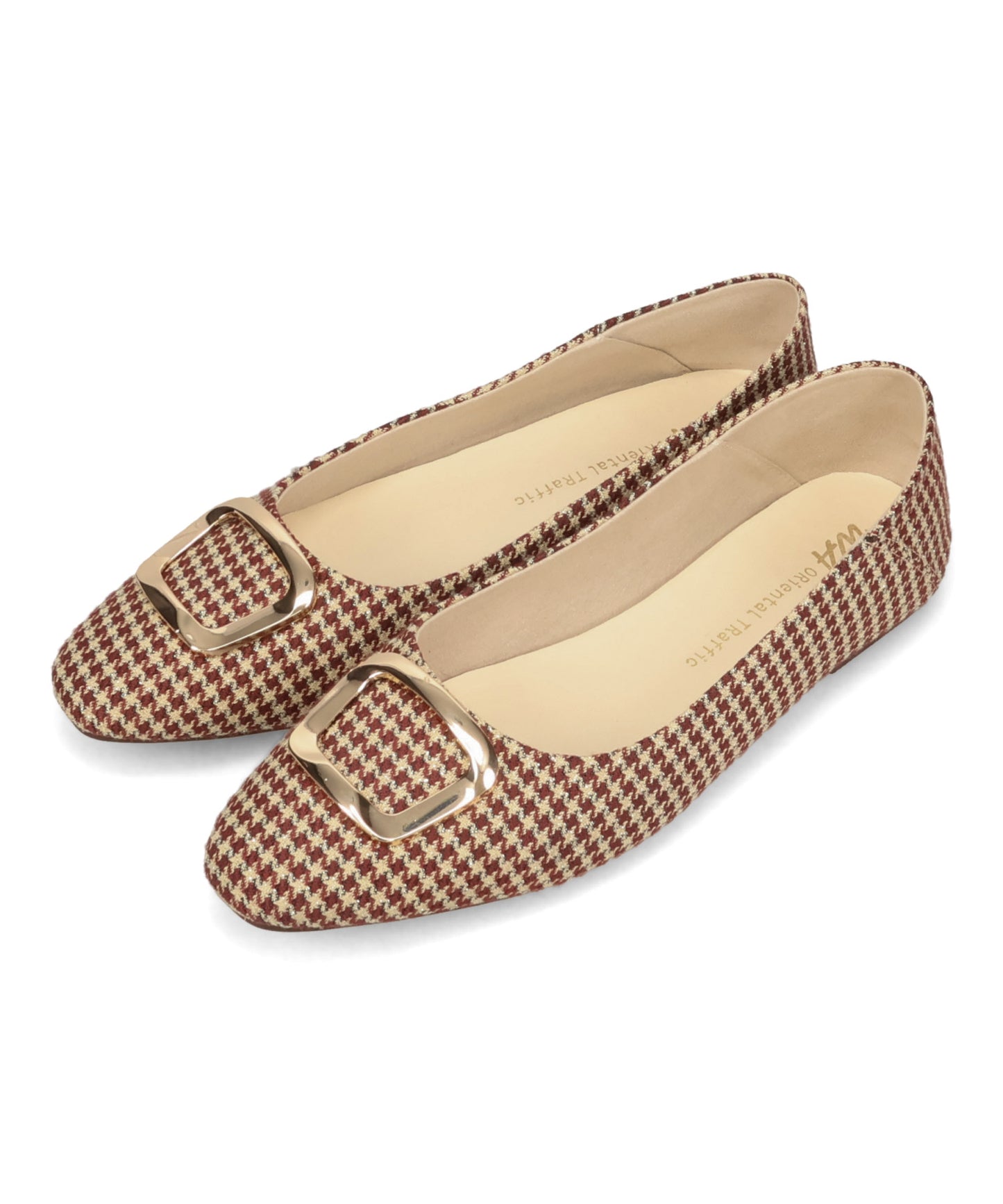 ゴールドモチーフフラットパンプス/62109