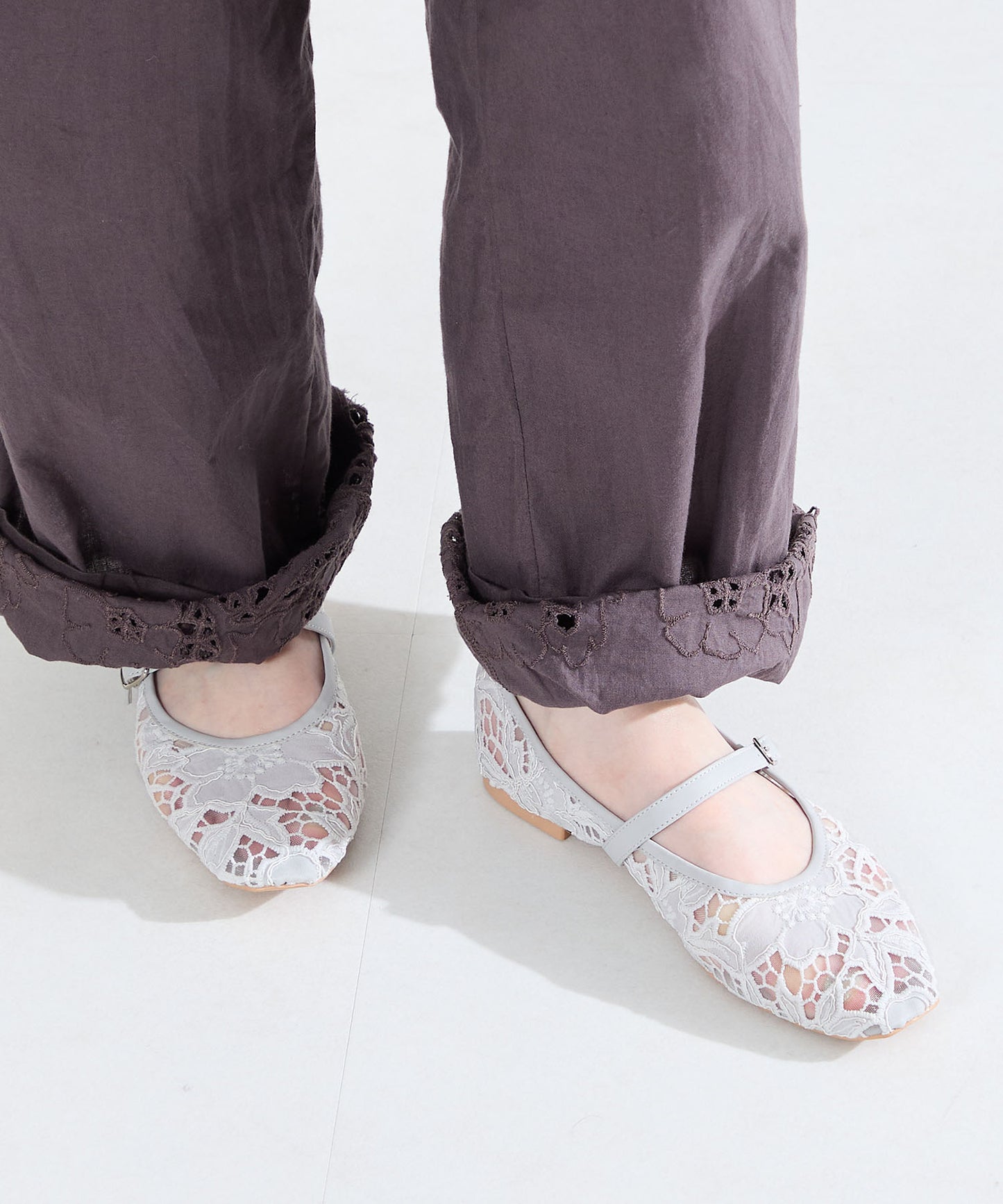 シアーレースメリージェーンパンプス/62114