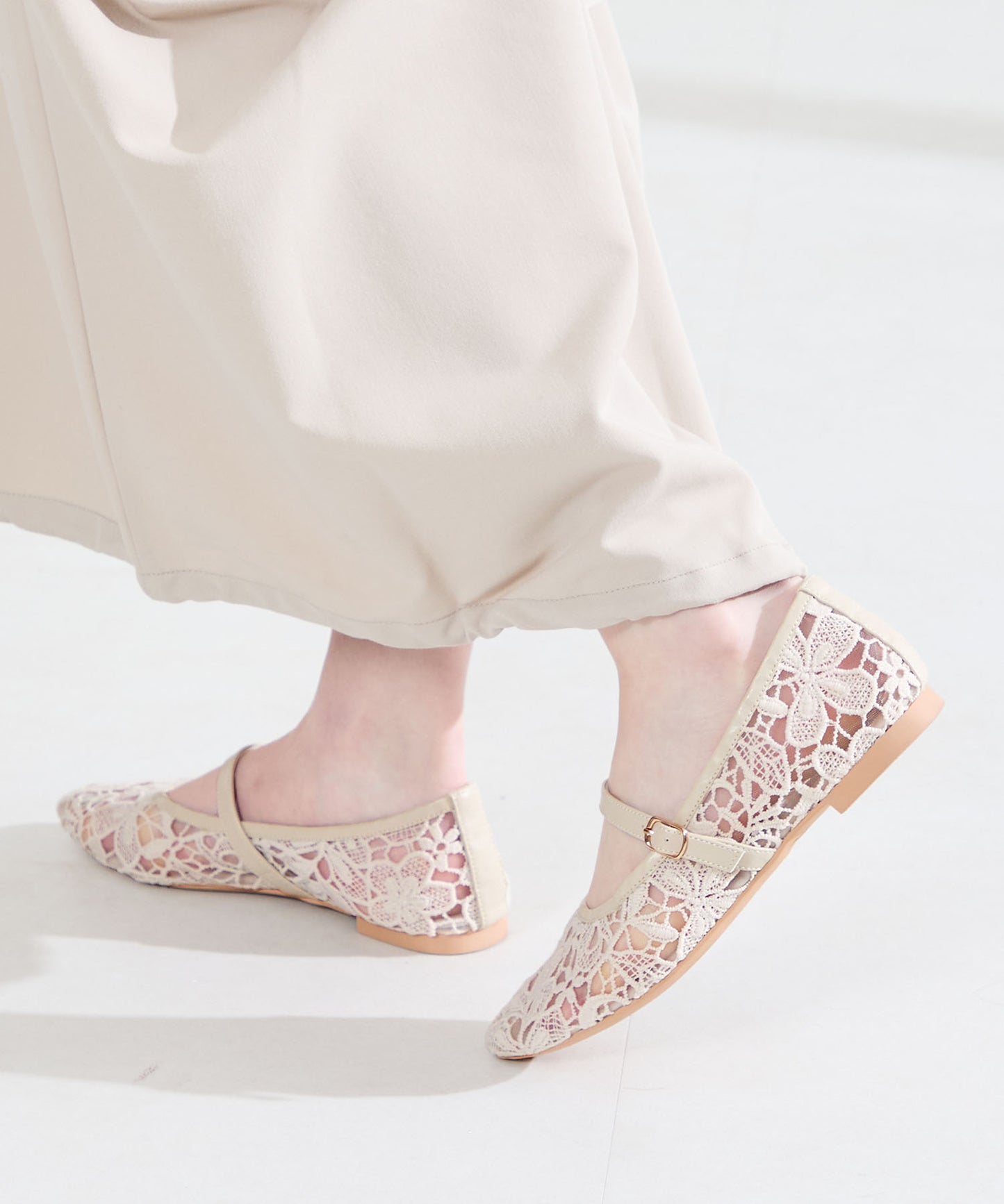 シアーレースメリージェーンパンプス/62114