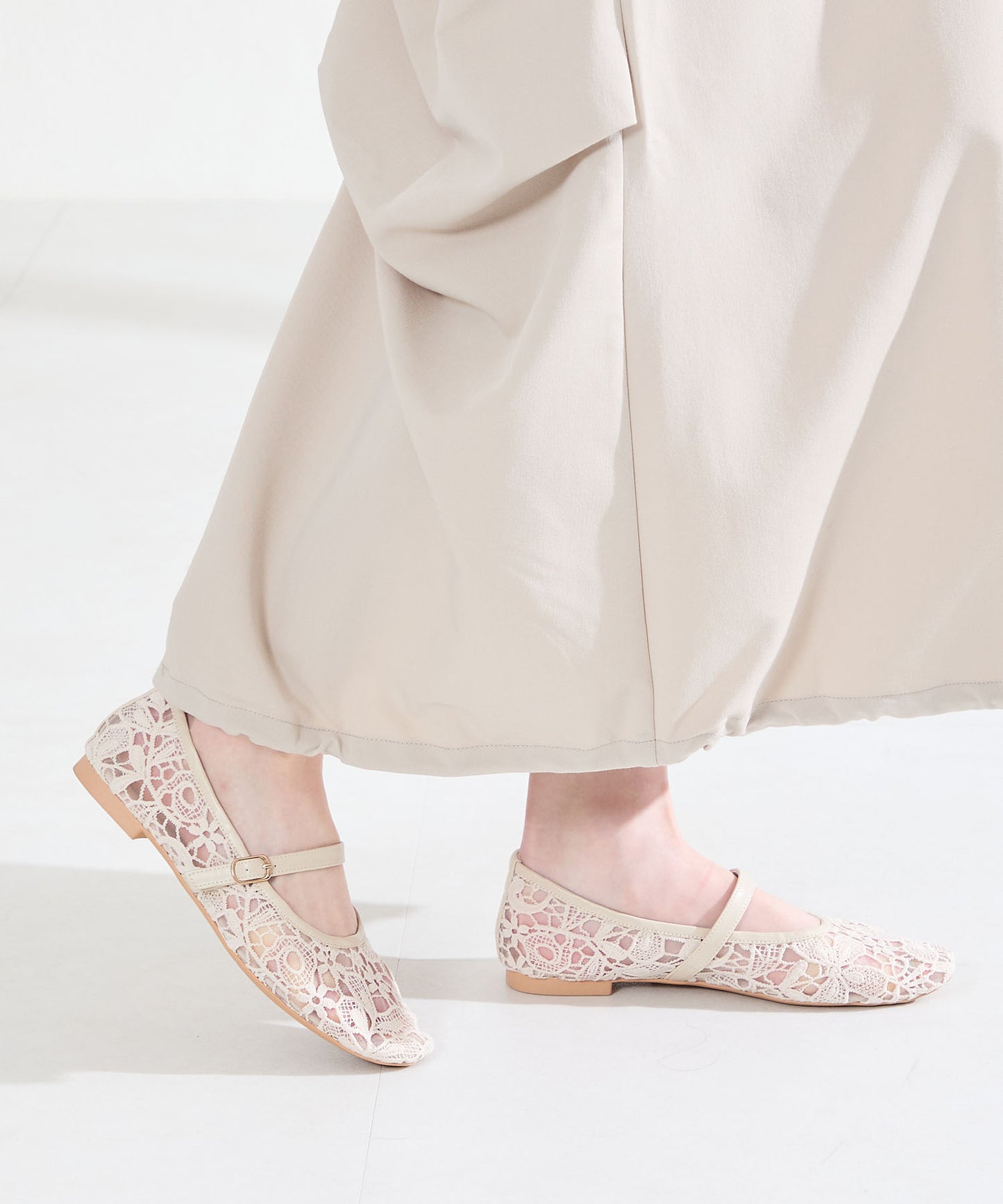 シアーレースメリージェーンパンプス/62114