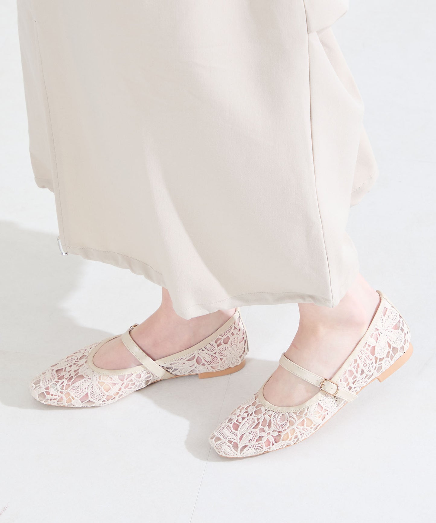 シアーレースメリージェーンパンプス/62114