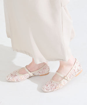 シアーレースメリージェーンパンプス/62114