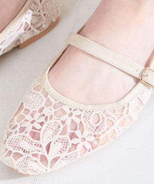 シアーレースメリージェーンパンプス/62114