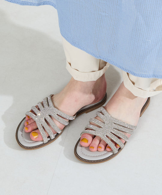 ラインストーンストリングミュールサンダル/62201