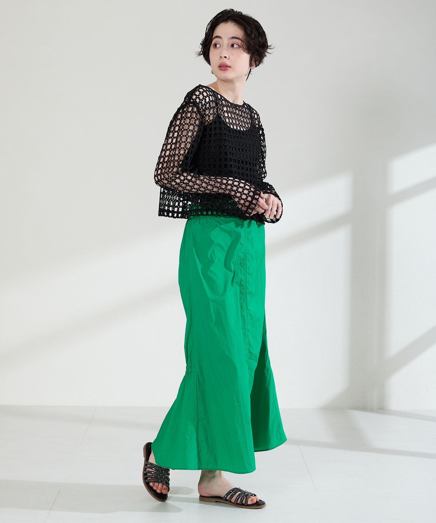 【カタログ掲載アイテム】ラインストーンストリングミュールサンダル/62201