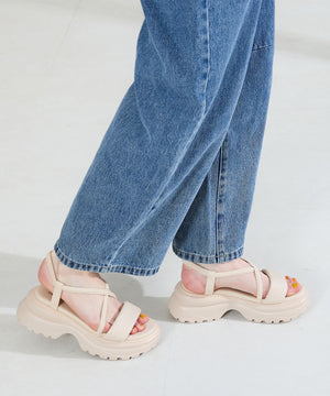 【カタログ掲載アイテム】クロスデザイン厚底サンダル/62207