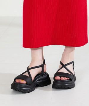 【カタログ掲載アイテム】クロスデザイン厚底サンダル/62207