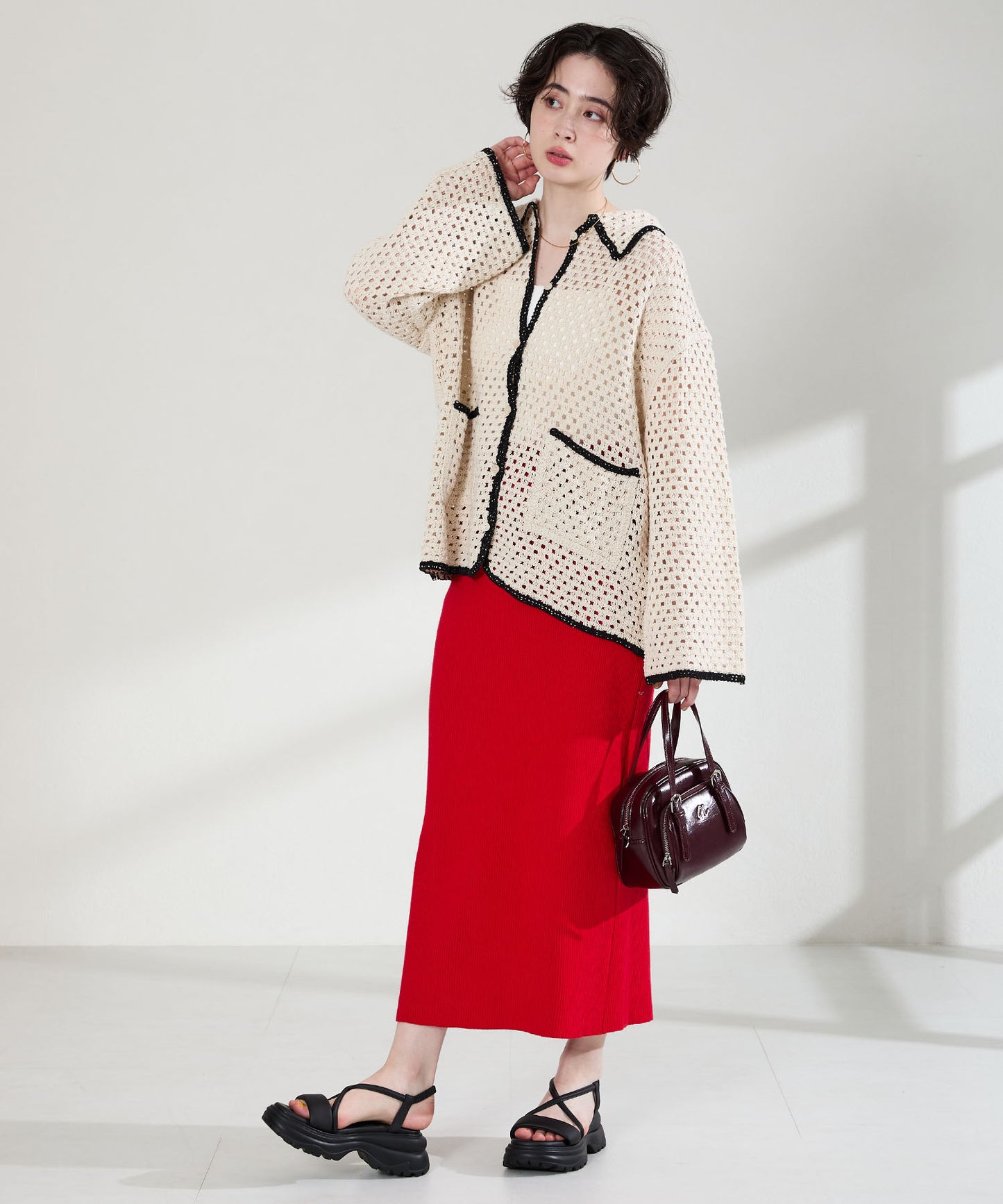 【カタログ掲載アイテム】クロスデザイン厚底サンダル/62207