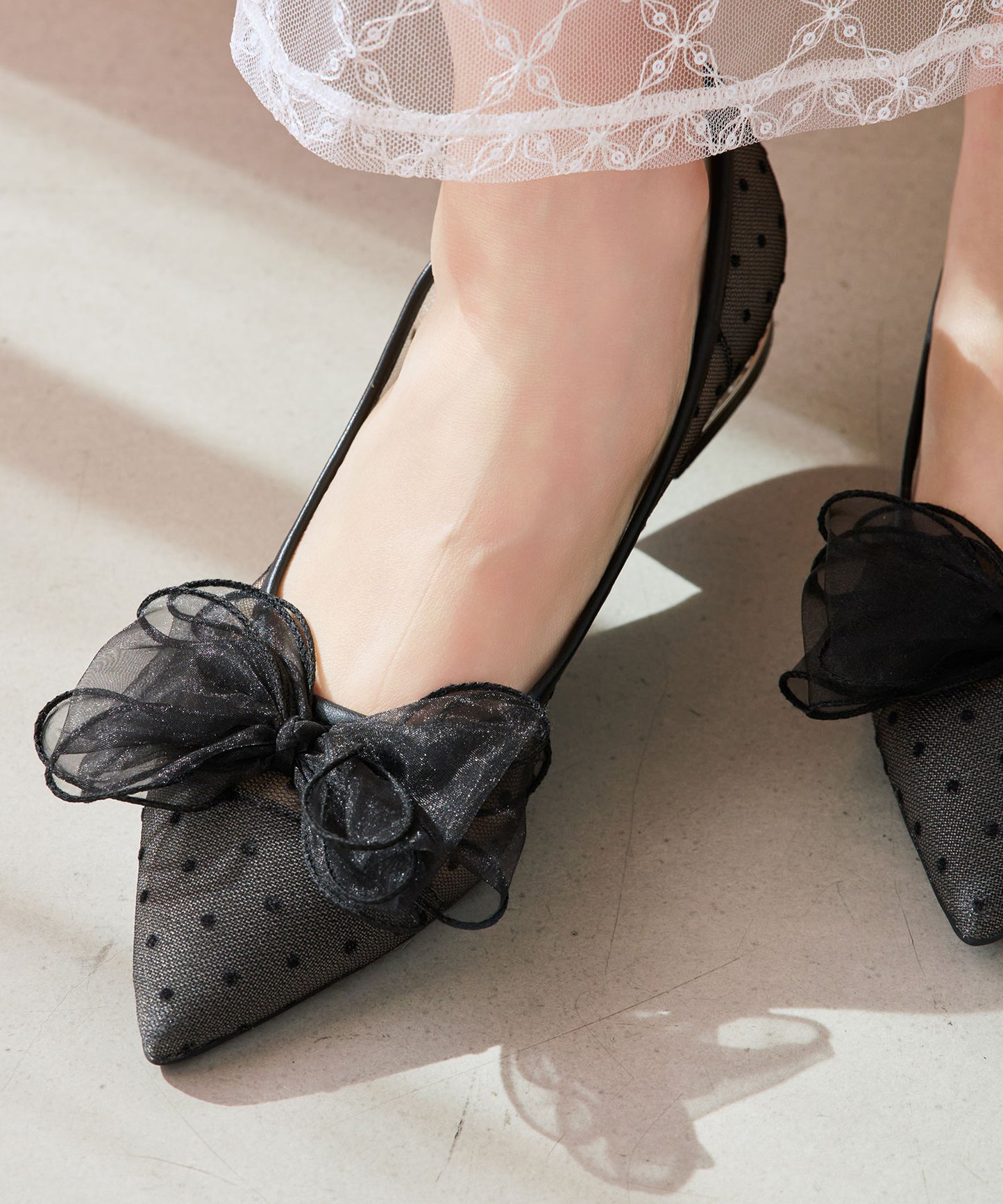 チュールリボンシアーパンプス/66101