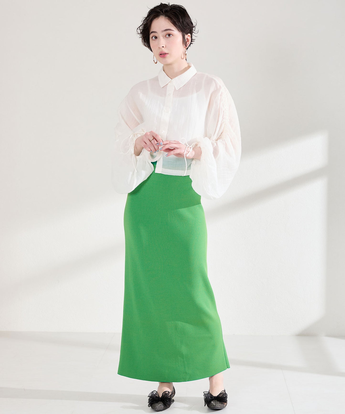 チュールリボンシアーパンプス/66101