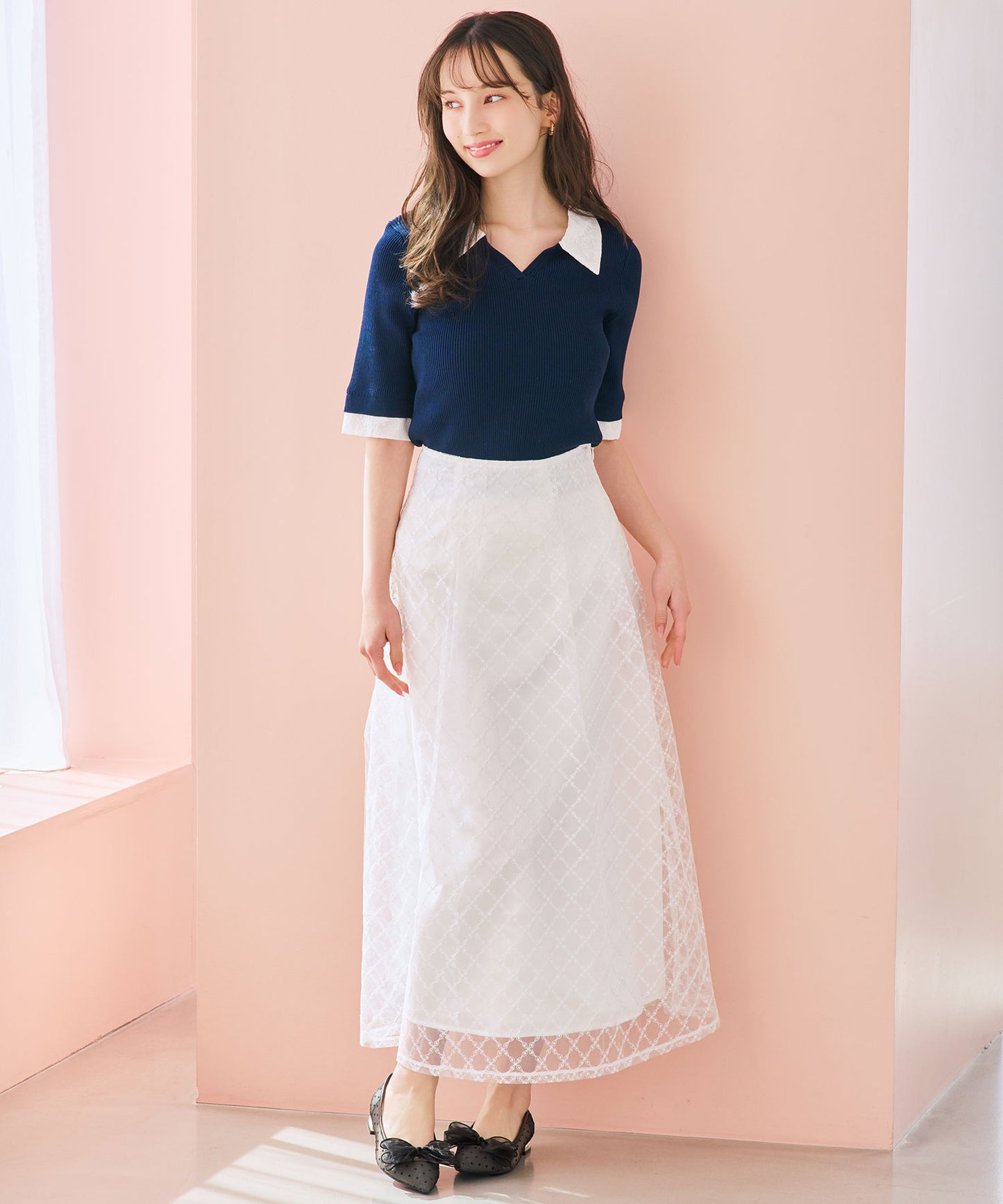 チュールリボンシアーパンプス/66101