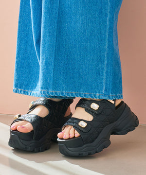 ビジューボタンキルティングスポーツサンダル/66204