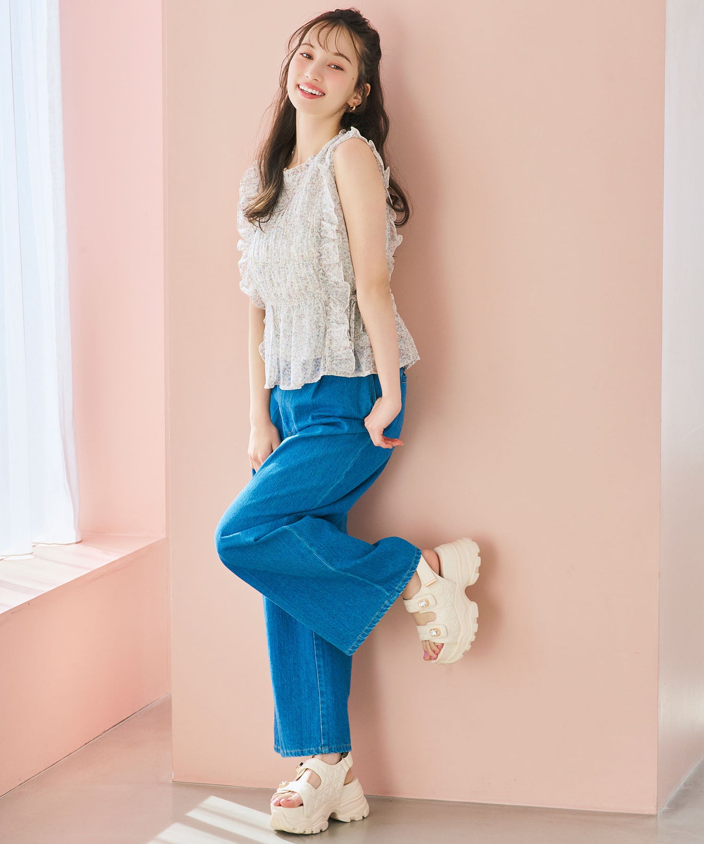 ビジューボタンキルティングスポーツサンダル/66204