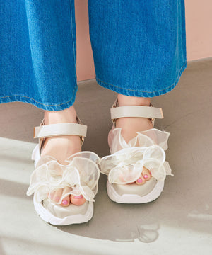 フリルチュールボリュームソールサンダル/66205