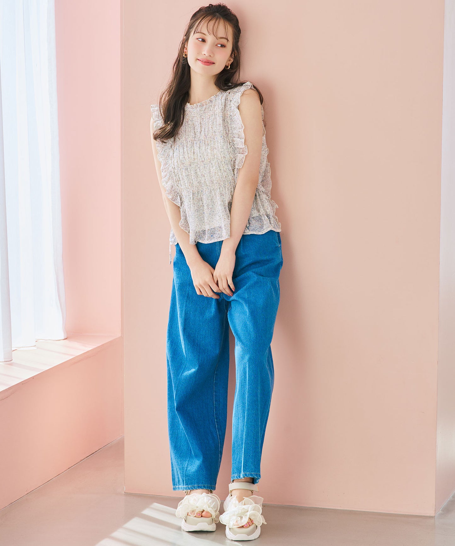 フリルチュールボリュームソールサンダル/66205