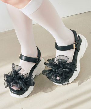 フリルチュールボリュームソールサンダル/66205