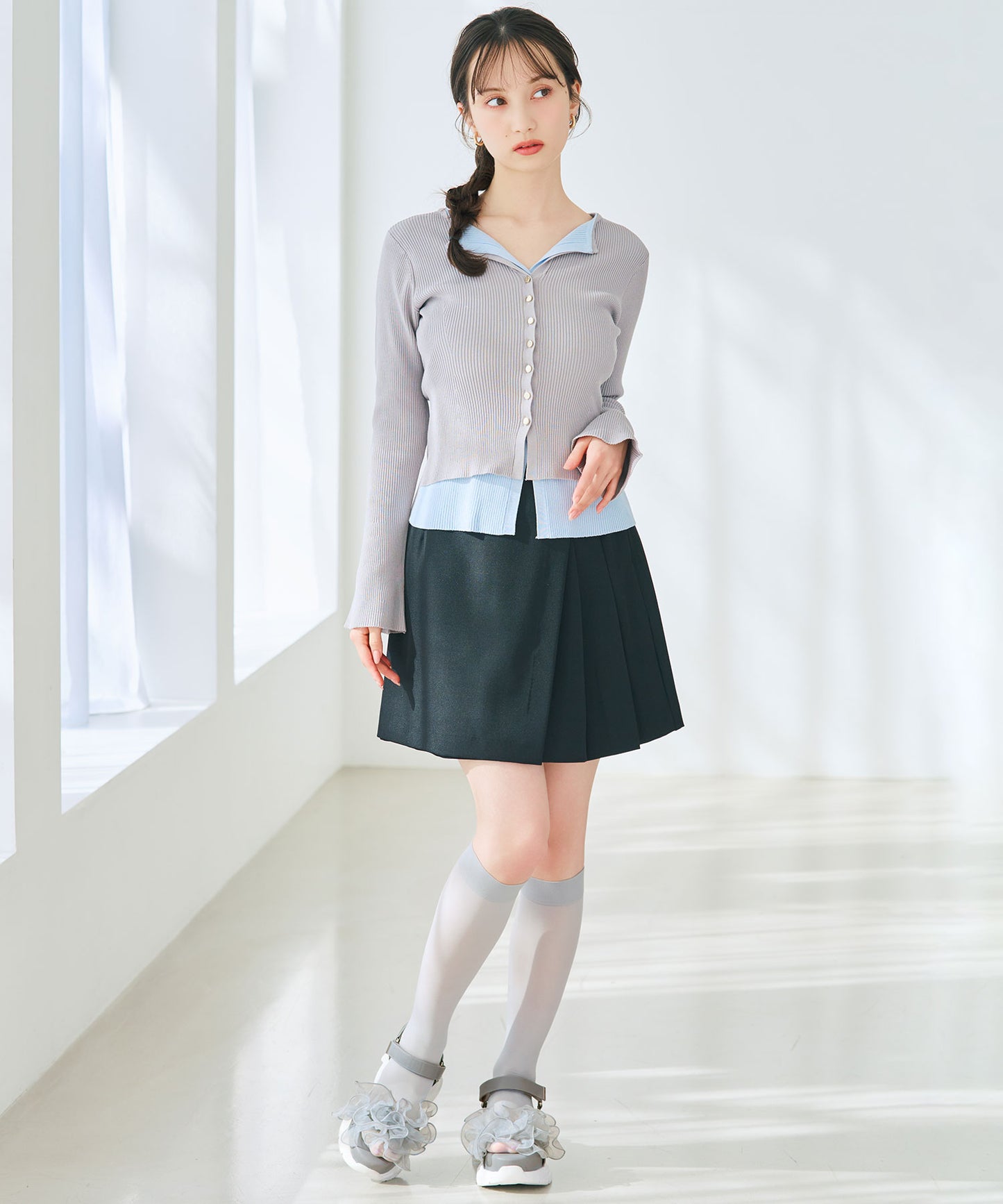 フリルチュールボリュームソールサンダル/66205