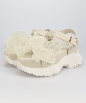 フリルチュールボリュームソールサンダル/66205