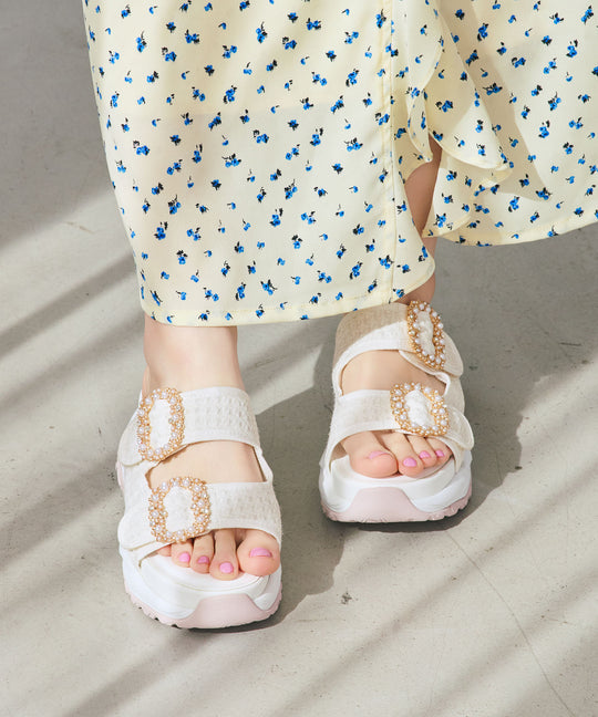 ビジューバックルスポーツサンダル/66207