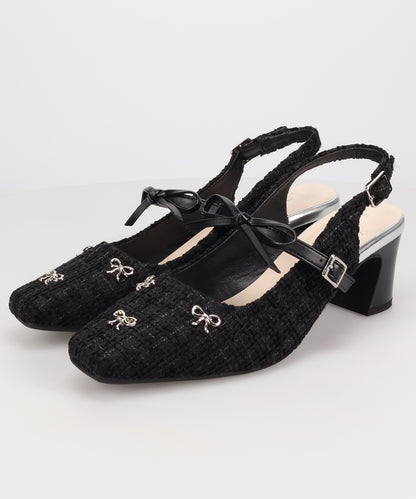 【店舗限定】たっぷりリボンバックストラップパンプス/66306