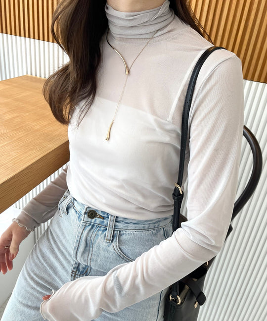 カラーシアーメッシュトップス/AC1291