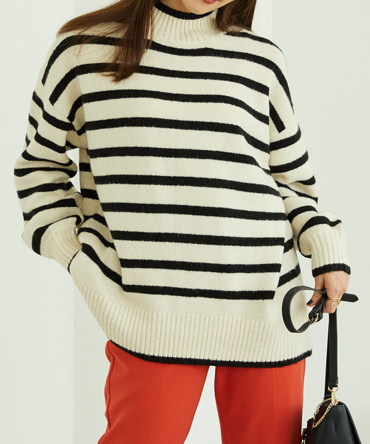 バックスリットニットプルオーバー/MO33N03