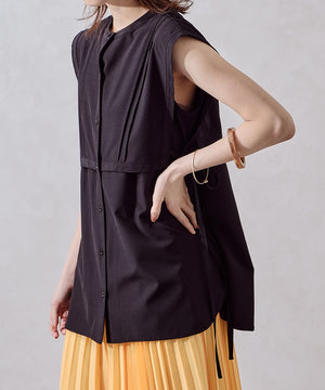 エプロンカラーノースリブラウス/AC1035