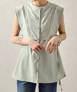 エプロンカラーノースリブラウス/AC1035