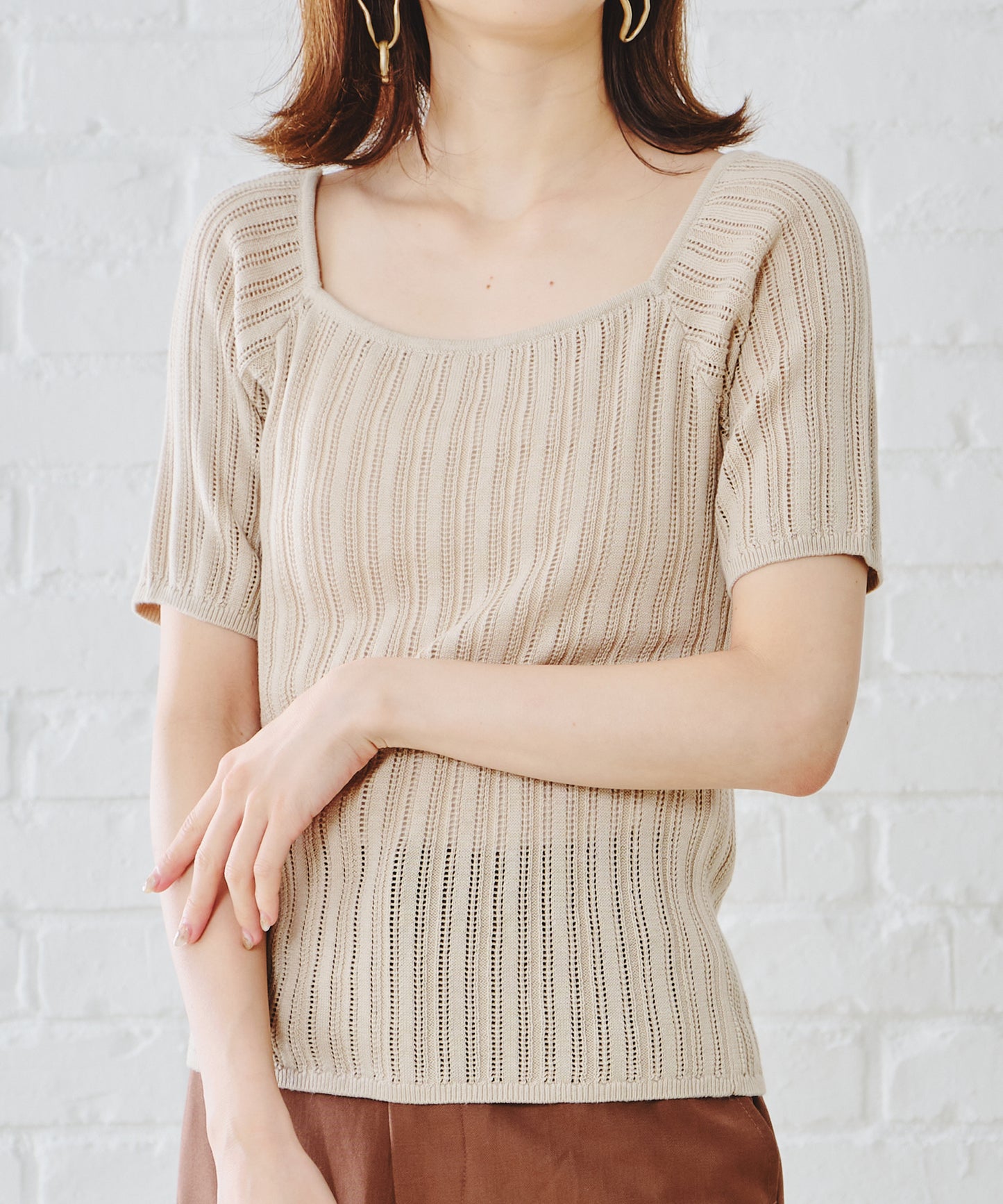 アイレット柄ニットトップス/AC1102