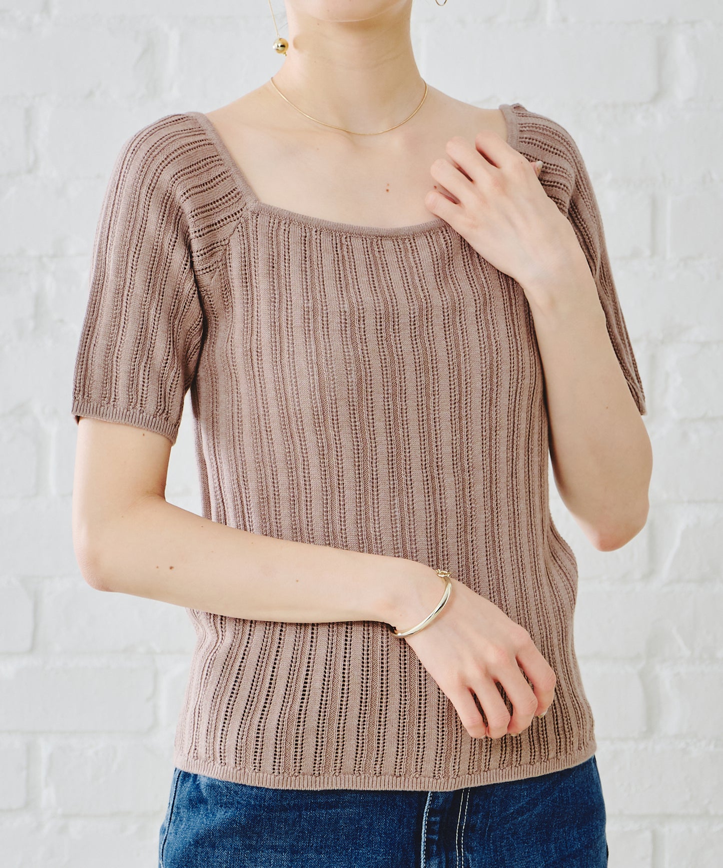 アイレット柄ニットトップス/AC1102