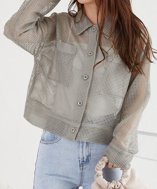 メッシュクロップドシャツ/AC3313