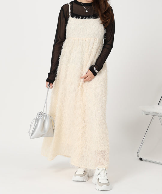 フェザーフリンジキャミワンピース