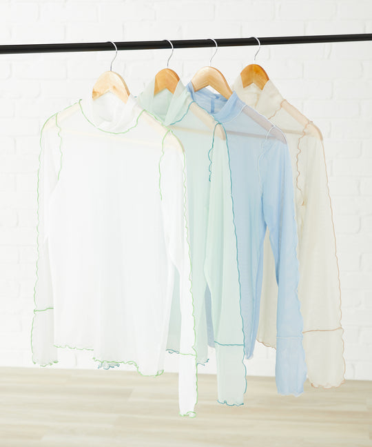 配色メロー切替シアーカットソー/AC3404