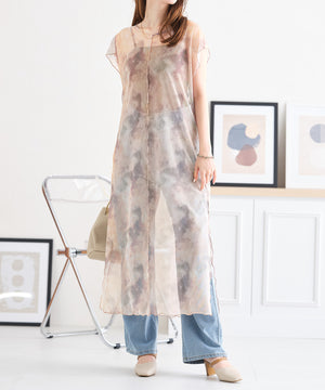 2WAYシースルーフレンチタイダイシアーワンピース/AC3417